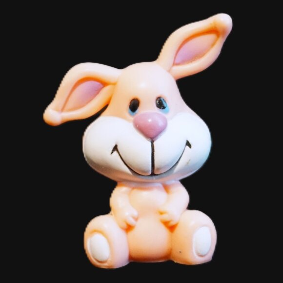 Vintage Russ Berrie & Co. Pink Bunny Easter Miniature Figure 1980’s - Picture 1 of 6
